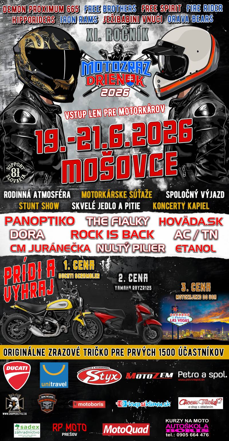 Motozraz Drienok 2026 - 11. ročník