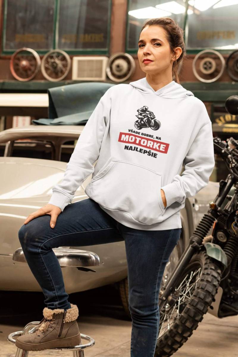 Dámska mikina všade dobre, na motorke najlepšie